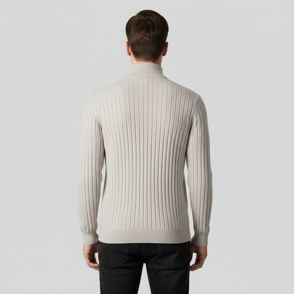 Men's Black Quarter-Zip Pullover Sweatshirt