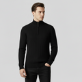 Men's Black Quarter-Zip Pullover Sweatshirt