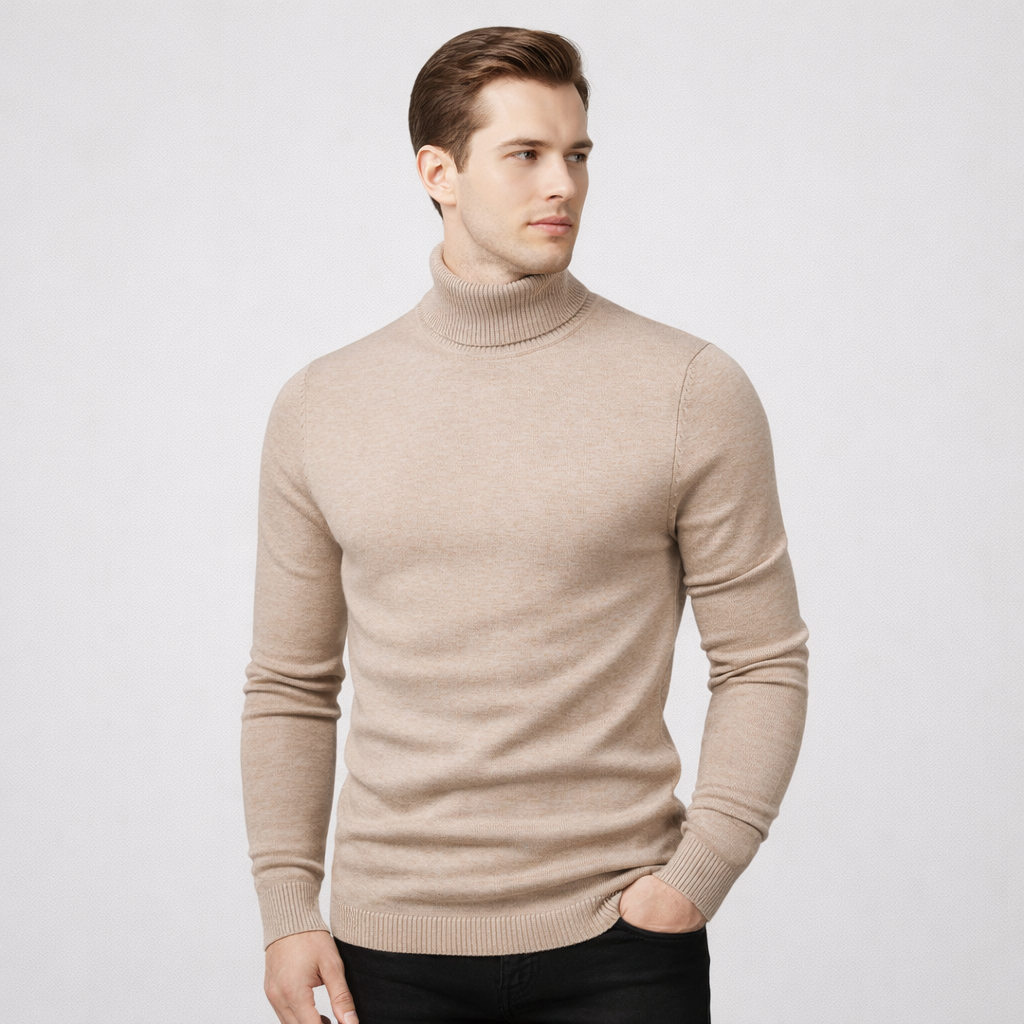 Mens Slim Fit Long Sleeve Turtleneck Pullover Sweater