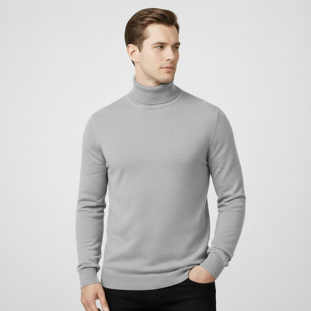 Mens Slim Fit Long Sleeve Turtleneck Pullover Sweater
