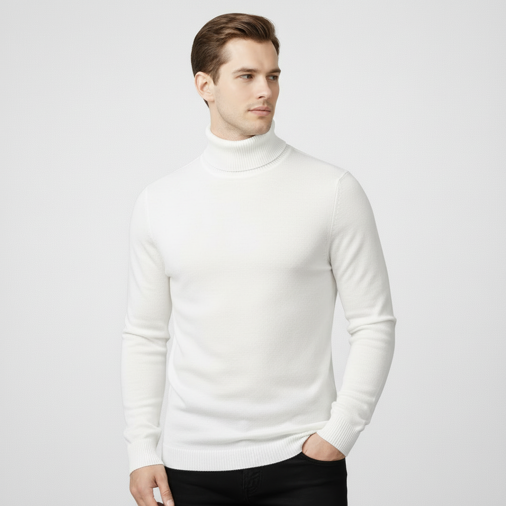 Mens Slim Fit Long Sleeve Turtleneck Pullover Sweater
