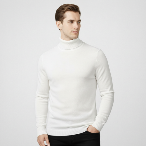 Mens Slim Fit Long Sleeve Turtleneck Pullover Sweater